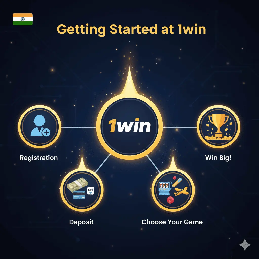 guide to getting started at 1win, including account registration and first steps for online betting and casino games
