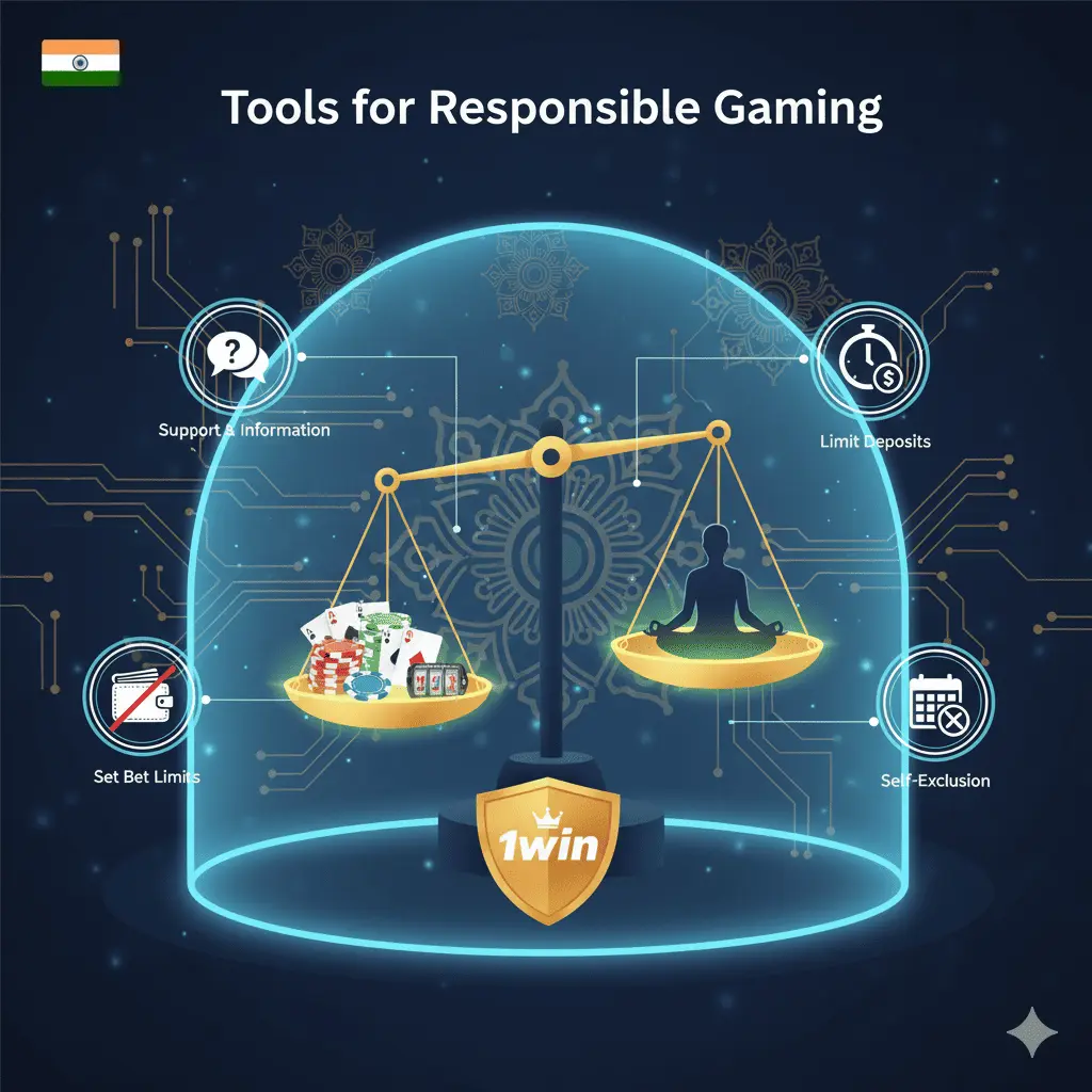 1win responsible gaming tools to help players manage bets, set limits, and play safely online